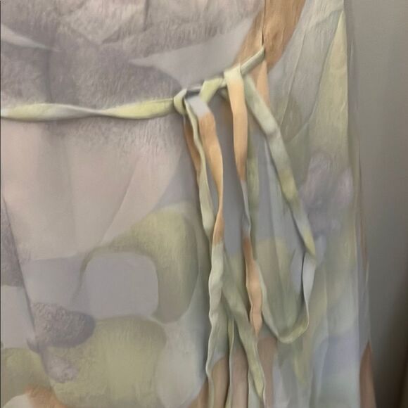 Y2K The Limited Silk Floral Design Ruffle Wrap Dress Cottagecore Feminine - Picture 5 of 10